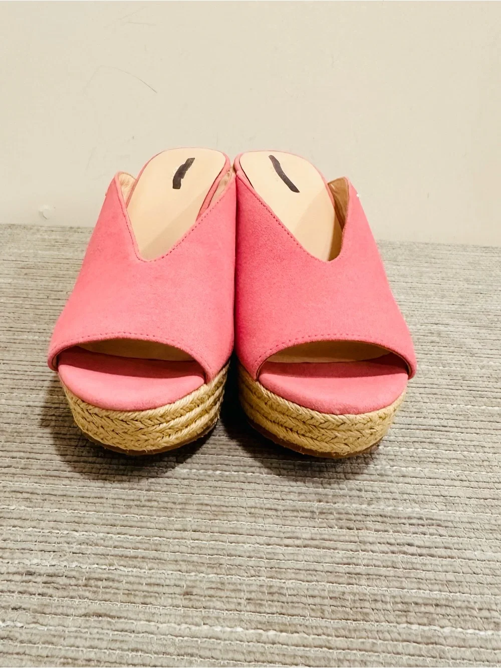 Kate Spade Thea Rococo Pink Suede Espardrille Wedge Womens 10 M NWOT